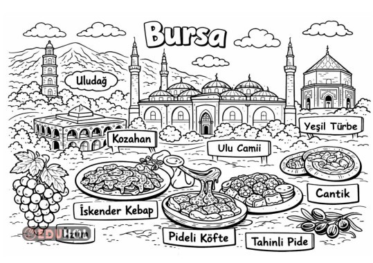 İlimiz Bursa Boyama Sayfası