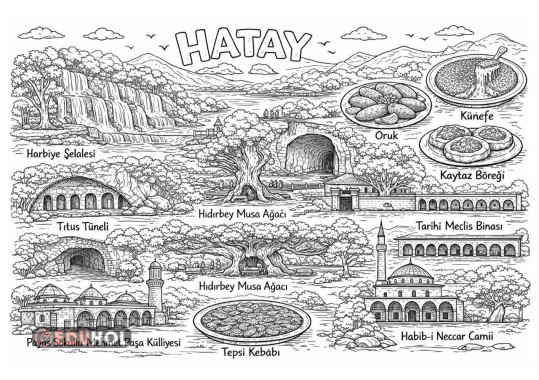 İlimiz Hatay Boyama Sayfası