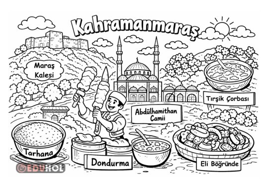 İlimiz Kahramanmaraş Boyama Sayfası