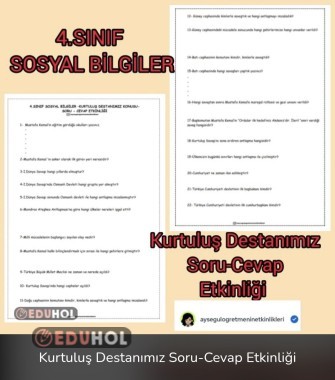 Kurtuluş Destanımız Soru-Cevap Etkinliği