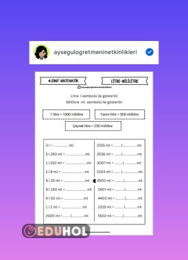 Litre-Mililitre Etkinlik