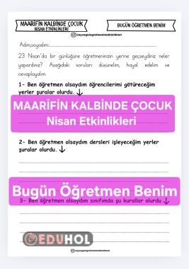 Maarifin Kalbinde Çocuk-Bugün Öğretmen Benim Etkinliği