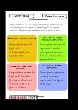 Öğrenme İstasyonları-Boyama İstasyonu