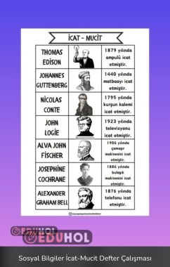 Sosyal B.-icat mucit defter çalışması