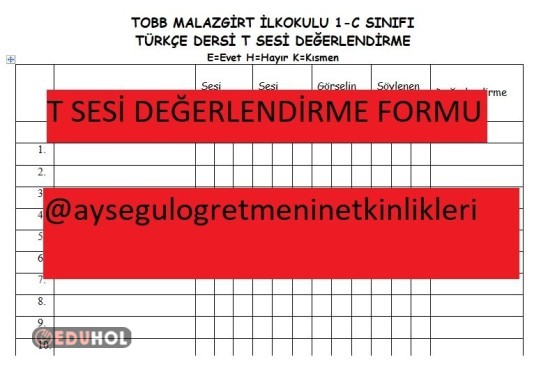 t Sesi Değerlendirme Formu