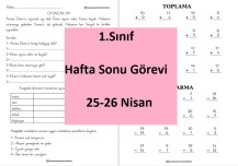 1.Snf Hafta Sonu Görevi 25-26 Nisan