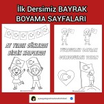 Ay Yıldız Göklerde Birlik Kalplerde Boyama