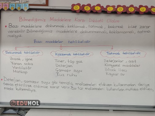 Bilmediğimiz maddelere karşı dikkatli olalım ders notu
