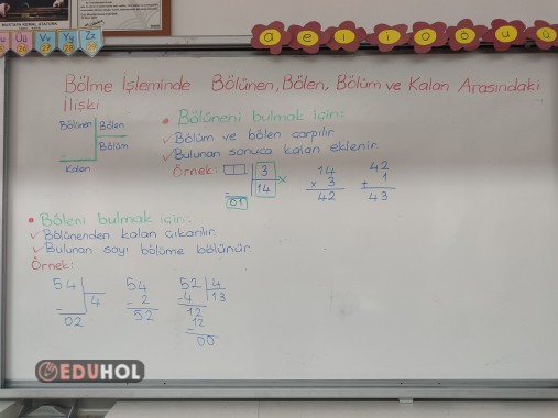 Bölme işleminde bölünen bölen bölüm ve kalan arasındaki ilişki ders notu