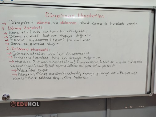 Dünya'mızın Hareketleri ders notu