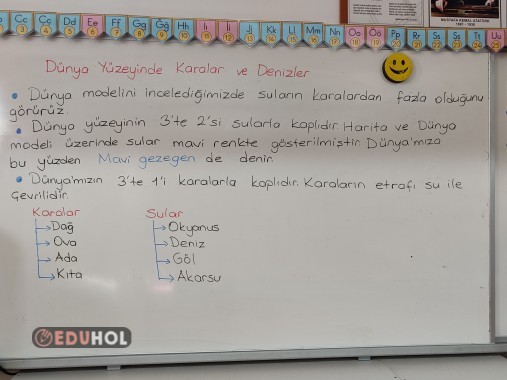 Dünya yüzeyindeki karalar ve denizler ders notu