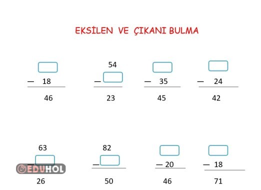 Eksilen ve Çıkanı bulma