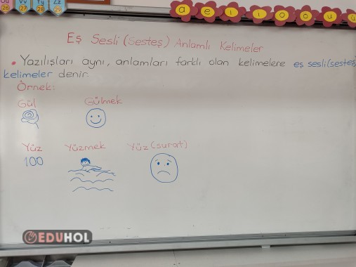 Eş sesli(Sesteş ) kelimeler ders notu