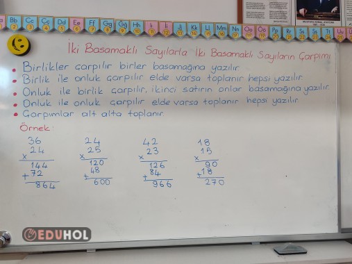 İki basamaklı sayılarla iki basamaklı sayıların çarpımı ders notu
