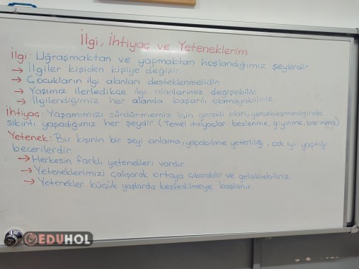 İlgi, İhtiyaç ve Yeteneklerim ders notu