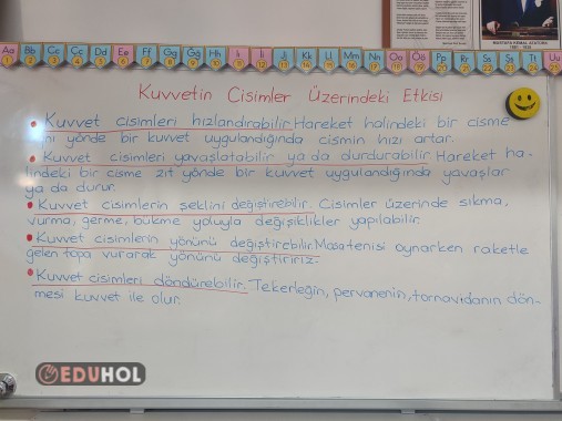 Kuvvetin cisimler üzerindeki etkisi ders notu