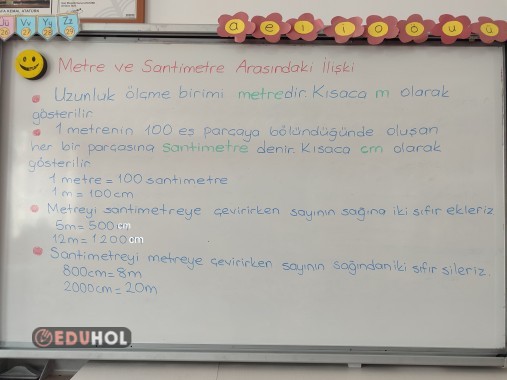 Metre ve santimetre arasındaki ilişki ders notu
