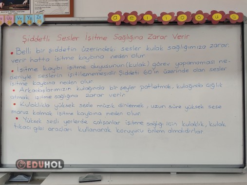Şiddetli sesler işitme sağlığına zarar verir  ders notu