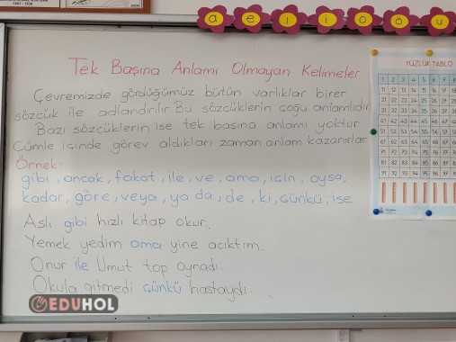 Tek başına anlamı olmayan kelimeler ders notu
