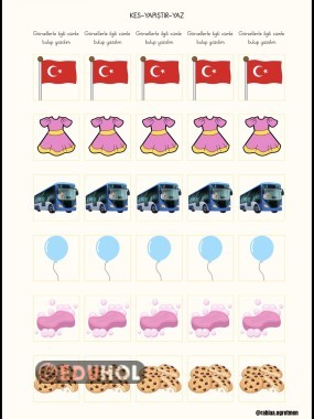 B SESİ KES-YAPIŞTIR-CÜMLE YAZ ÇALIŞMASI