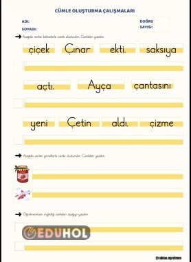 Ç SESİ CÜMLE OLUŞTURMA ÇALIŞMASI