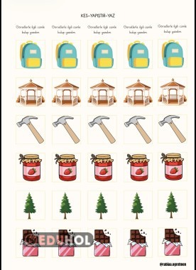 Ç SESİ KES-YAPIŞTIR-CÜMLE YAZ ÇALIŞMASI