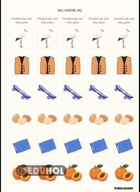 Y SESİ KES-YAPIŞTIR-CÜMLE YAZ ÇALIŞMASI