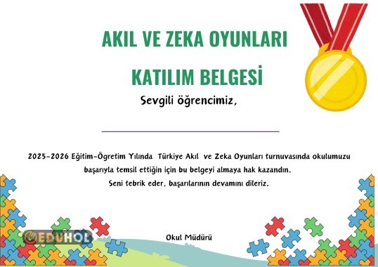 AKIL OYUNLARI KATILIM BELGESİ