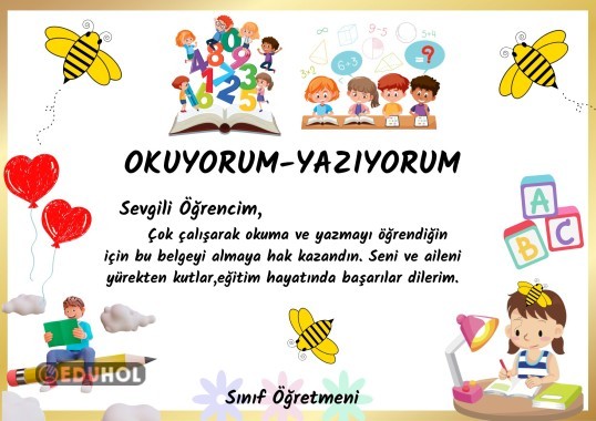 Okuyorum Yazıyorum Belgesi