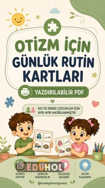 Otizm günlük yaşam kartları- kız çocuk