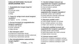 Canlılar Dünyasına Yolculuk Değerlendirme Testi