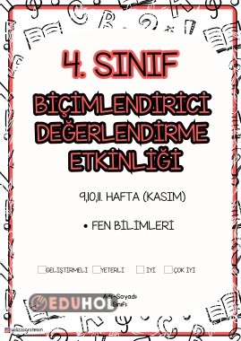 FEN BİLİMLERİ kasım ayı süreç değerlendirme