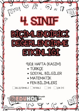 Kasım ayı süreç değerlendirme TÜM DERSLER