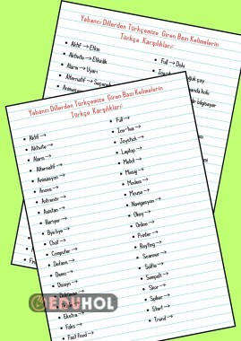 TÜRKÇEMİZE YABANCI DİLLERDEN GİREN KELİMELER