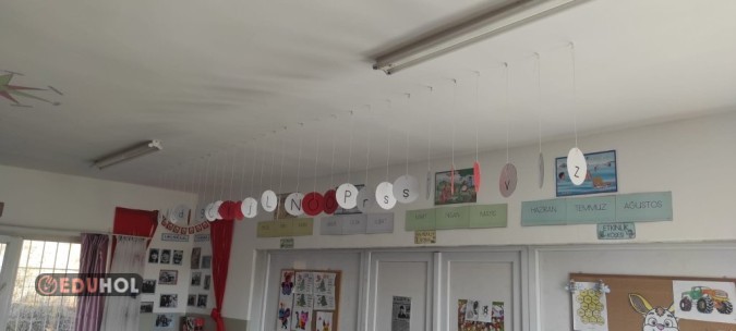 Alfabe tavana asmalık dönkartlar