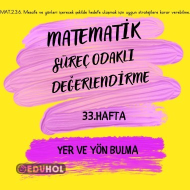 MATEMATİK 33.HAFTA SÜREÇ ODAKLI DEĞERLENDİRME YER VE YÖN BULMA