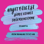 HAYAT BİLGİSİ 33. HAFTA SÜREÇ ODAKLI DEĞERLENDİRME BİLİM İNANLARI İYİ Kİ VAR