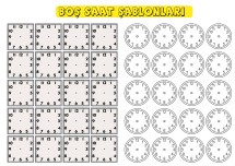 MATEMATİK SAAT ŞABLONU DEFTER İÇİN