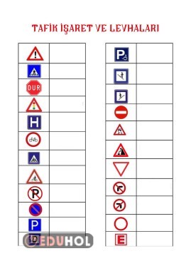Trafik İşaret ve Levhaları