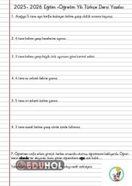 4. Sınıf Türkçe 1. tema yazılısı