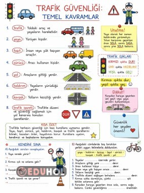 4.sınıf Trafik Güvenliği dersi TEMEL KAVRAMLAR konusu ders özeti.