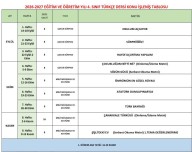 4.SINIF TÜRKÇE DERSİ KONU İŞLENİŞ LİSTESİ