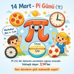 14 Mart Pi Günü (π) Dairelerin gizli matematik sayısını bugün kutluyoruz! 🎉