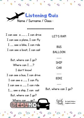 Transportation and vehicles listening activity