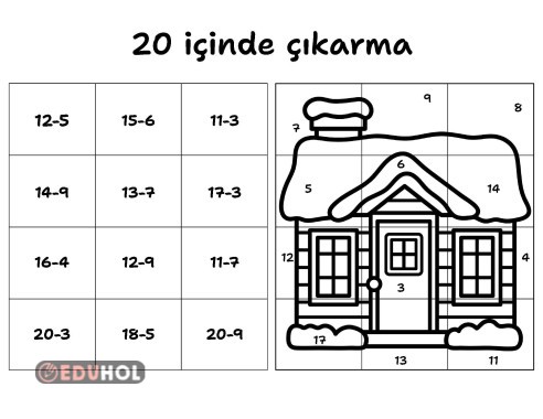 20 içinde çıkarma kış temalı yapboz - 6
