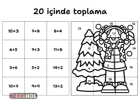 20 içinde toplama kış temalı yapboz - 2