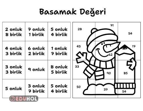 Basamak değeri onluk birlik kış temalı yapboz - 10