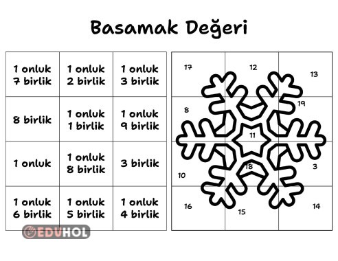 Basamak değeri onluk birlik kış temalı yapboz - 9