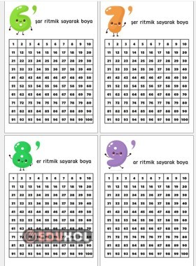 6şar, 7şer, 8er, 9ar Ritmik Sayma
