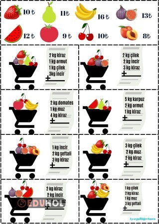 Paralarımız (alışveriş sepetini hesaplama)